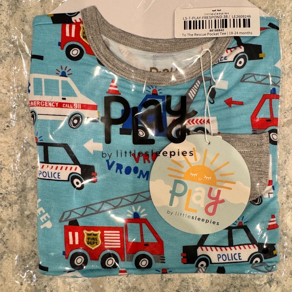 Little Sleepies To the Rescue Pocket Tee